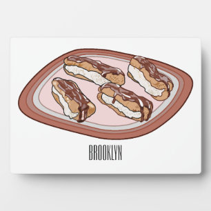 Cartoon met chocolade eclair fotoplaat