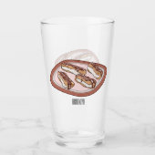 Cartoon met chocolade eclair glas (Voorkant)