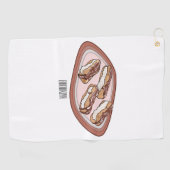 Cartoon met chocolade eclair golfhanddoek (Horizontaal)