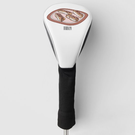 Cartoon met chocolade eclair golfheadcover (Voorkant)