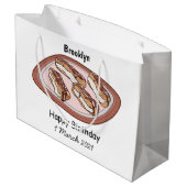 Cartoon met chocolade eclair groot cadeauzakje (Achterkant Gekanteld)