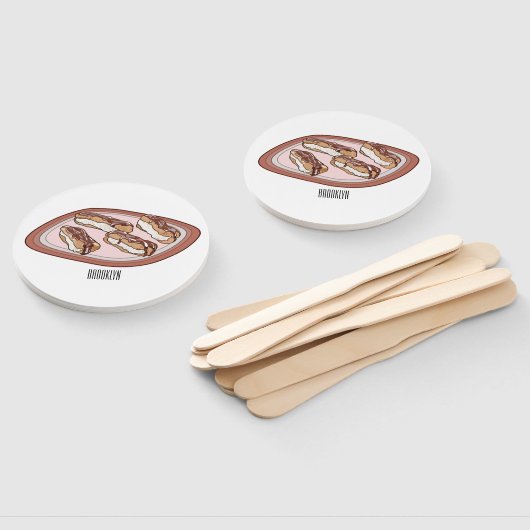 Cartoon met chocolade eclair handwaaier (Niet-gemonteerd)