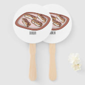 Cartoon met chocolade eclair handwaaier (Voorkant en achterkant)