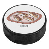 Cartoon met chocolade eclair hockey puck (3/4)