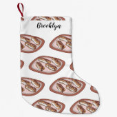 Cartoon met chocolade eclair kleine kerstsok (Voorkant)