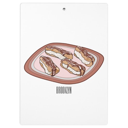 Cartoon met chocolade eclair klembord (Achterkant)