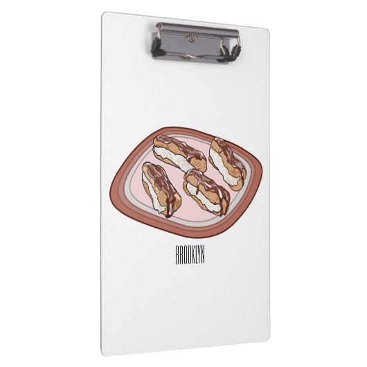 Cartoon met chocolade eclair klembord (Rechts)