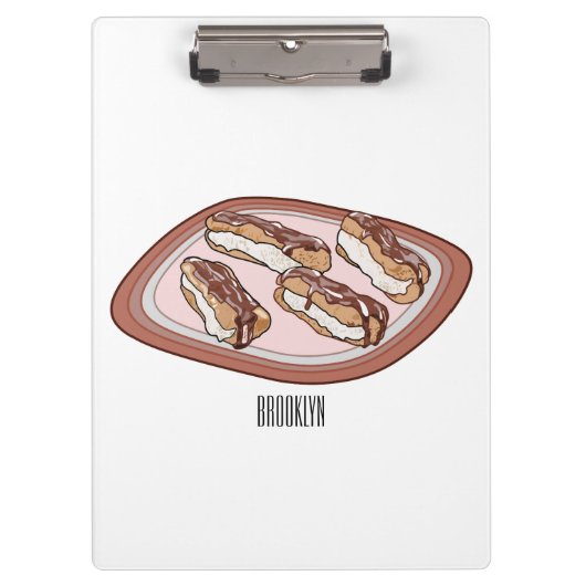 Cartoon met chocolade eclair klembord (Voorkant)