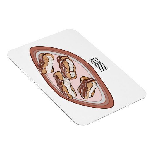 Cartoon met chocolade eclair magneet (Rechterzijde)