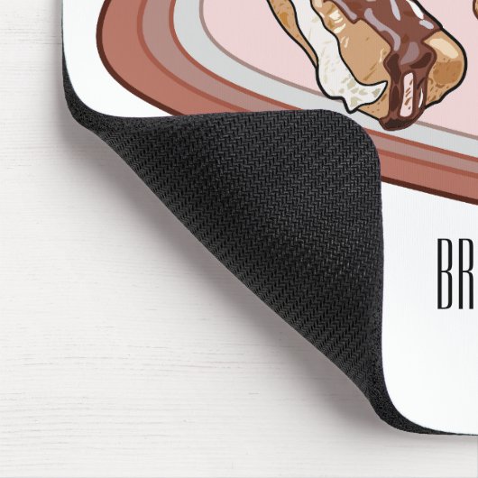 Cartoon met chocolade eclair muismat (Hoek)