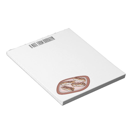 Cartoon met chocolade eclair notitieblok (Schuin)