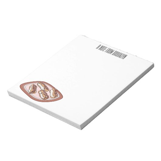 Cartoon met chocolade eclair notitieblok (Linkerzijde)