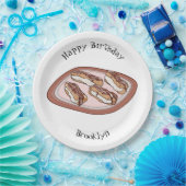 Cartoon met chocolade eclair papieren bordje (Feest)
