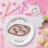 Cartoon met chocolade eclair papieren bordje (Feest)