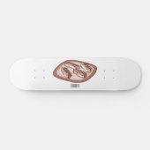 Cartoon met chocolade eclair persoonlijk skateboard (Horizontaal)