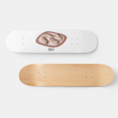 Cartoon met chocolade eclair persoonlijk skateboard (Horizontaal)