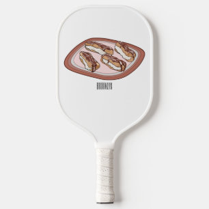 Cartoon met chocolade eclair pickleball paddle