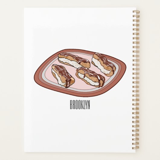Cartoon met chocolade eclair planner (Achterkant)