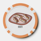Cartoon met chocolade eclair poker chips (Achterkant)