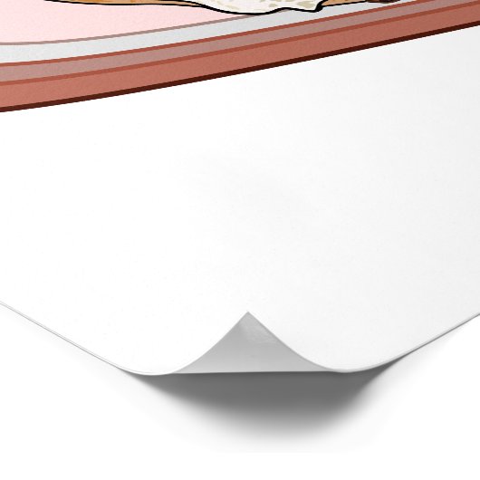 Cartoon met chocolade eclair poster (Hoek)