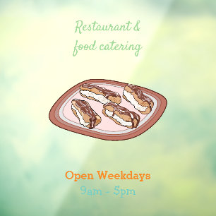 Cartoon met chocolade eclair raamsticker