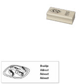 Cartoon met chocolade eclair rubberstempel (Gestempeld)