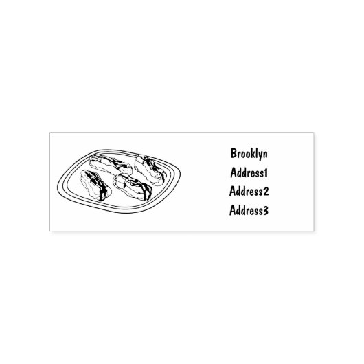 Cartoon met chocolade eclair rubberstempel (Afrduk)