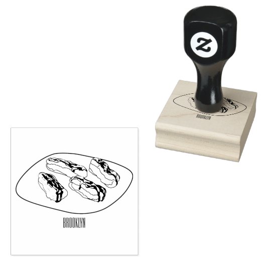 Cartoon met chocolade eclair rubberstempel (Gestempeld)