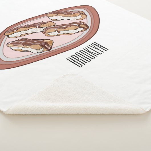 Cartoon met chocolade eclair sherpa deken (3/4)