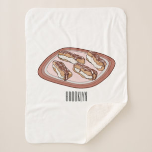 Cartoon met chocolade eclair sherpa deken
