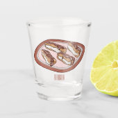 Cartoon met chocolade eclair shot glas (Voorkant)