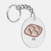 Cartoon met chocolade eclair sleutelhanger (Voorkant Links)