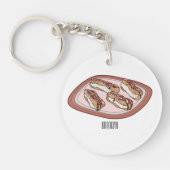 Cartoon met chocolade eclair sleutelhanger (Voorkant)