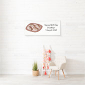 Cartoon met chocolade eclair spandoek (Insitu)