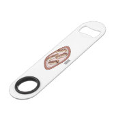 Cartoon met chocolade eclair speed flessenopener (Voorkant Gekanteld)