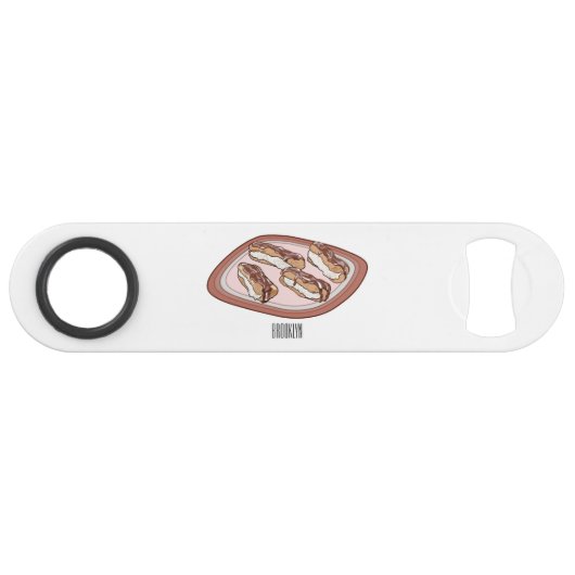 Cartoon met chocolade eclair speed flessenopener (Voorkant (Horizontaal))