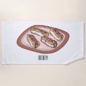 Cartoon met chocolade eclair strandlaken (Voorkant)