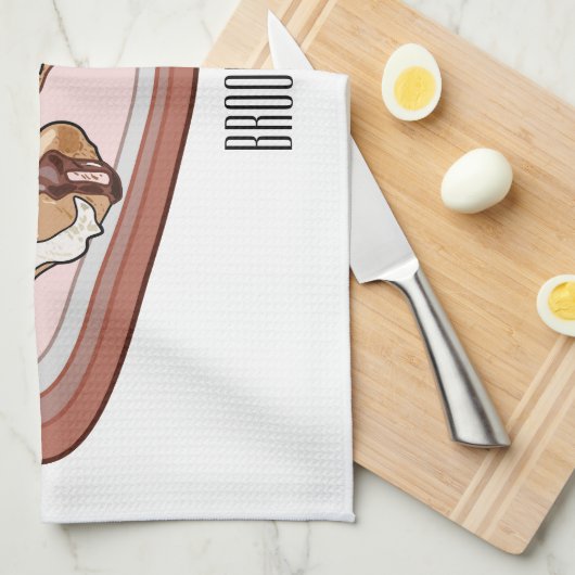 Cartoon met chocolade eclair theedoek (Quarter Fold)