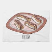 Cartoon met chocolade eclair theedoek (Horizontaal)