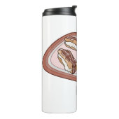 Cartoon met chocolade eclair thermosbeker (Gedraaid links)