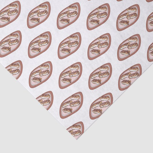 Cartoon met chocolade eclair tissuepapier (Detail)