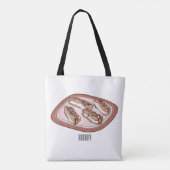 Cartoon met chocolade eclair tote bag (Achterkant)