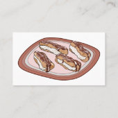 Cartoon met chocolade eclair visitekaartje (Achterkant)