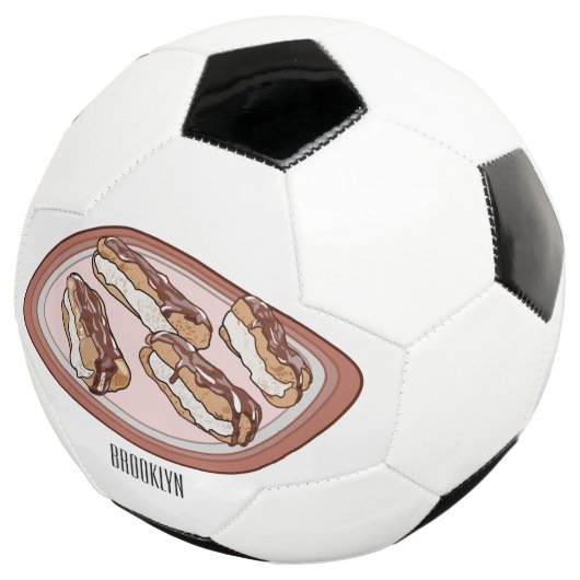 Cartoon met chocolade eclair voetbal (Drie kwart)