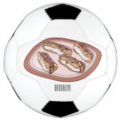 Cartoon met chocolade eclair voetbal (Voorkant)