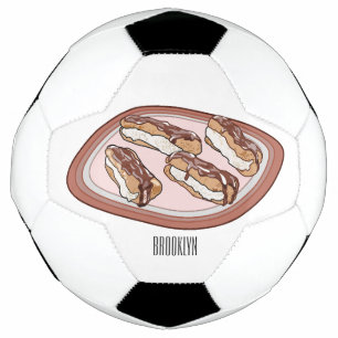 Cartoon met chocolade eclair voetbal