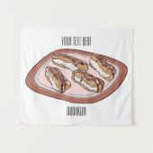 Cartoon met chocolade eclair wandkleed (Voorkant (horizontaal))
