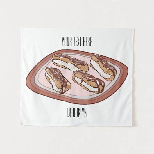 Cartoon met chocolade eclair wandkleed (Voorkant (horizontaal))