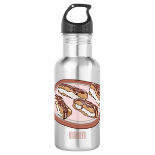 Cartoon met chocolade eclair waterfles