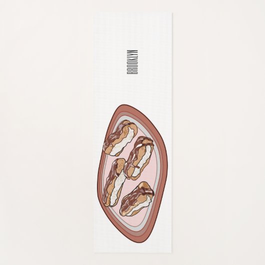 Cartoon met chocolade eclair yogamat (Voorkant)